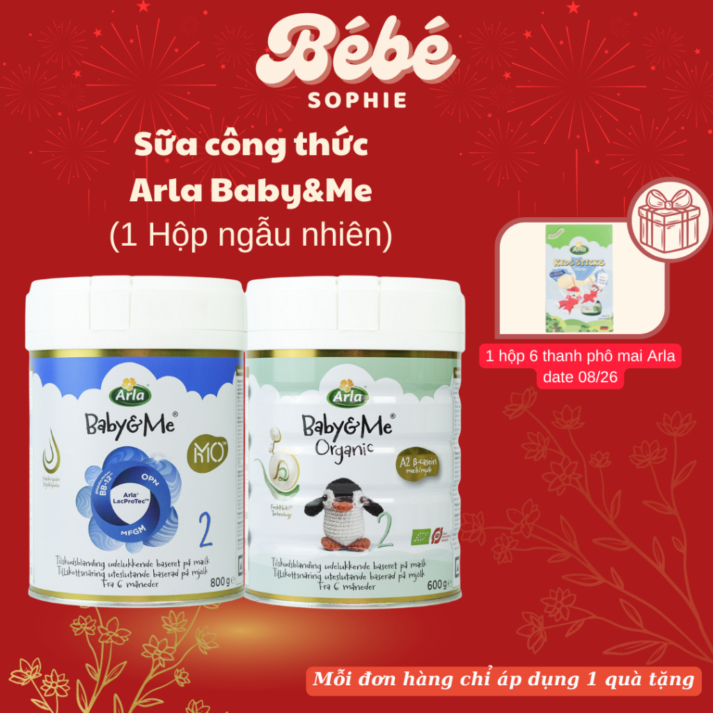 Sữa Arla Baby&Me HMO 800gr , Sữa Arla Baby&Me Organic A2 600gr số 1, 2, 3 - Bebe Sophie