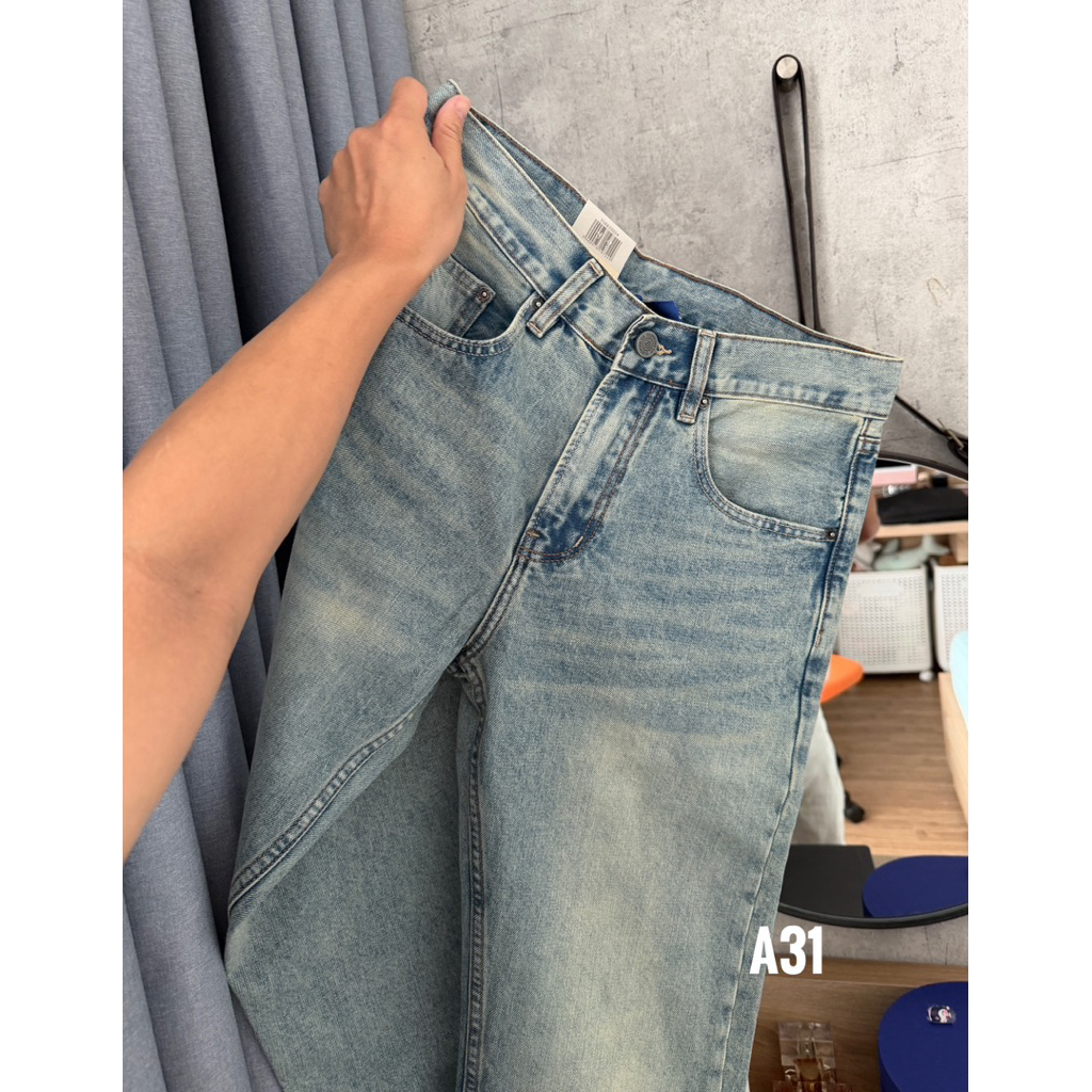 81 BOUTIQUE - Quần Jean Nam Ống Suông Bạc Đá A31, Quần Jeans Denim Mềm Êm Form Đẹp Dễ Phối