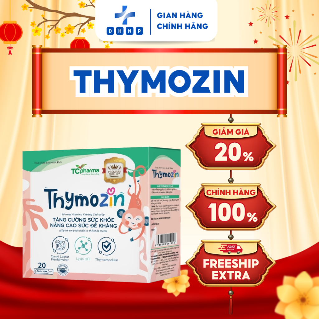 Thymozin – Tăng Cường Sức Khỏe & Bổ Sung Vitamin Cho Trẻ – Hộp 20 Ống x 10ml