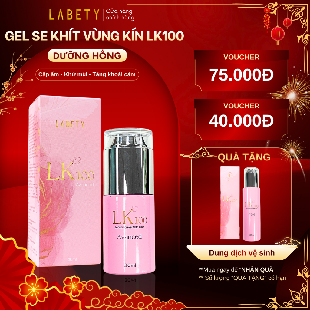 Gel se khít làm hồng vùng kín LK100 30ml | Khử Thâm, giảm khô hạn, cấp ẩm, trẻ hóa cô bé [Che tên]