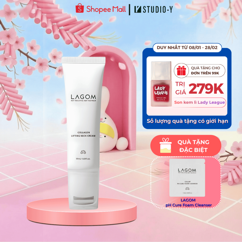 Kem dưỡng da cổ Lagom, hỗ trợ giảm nhăn và tăng độ đàn hồi cho vùng da cổ | STUDIO Y