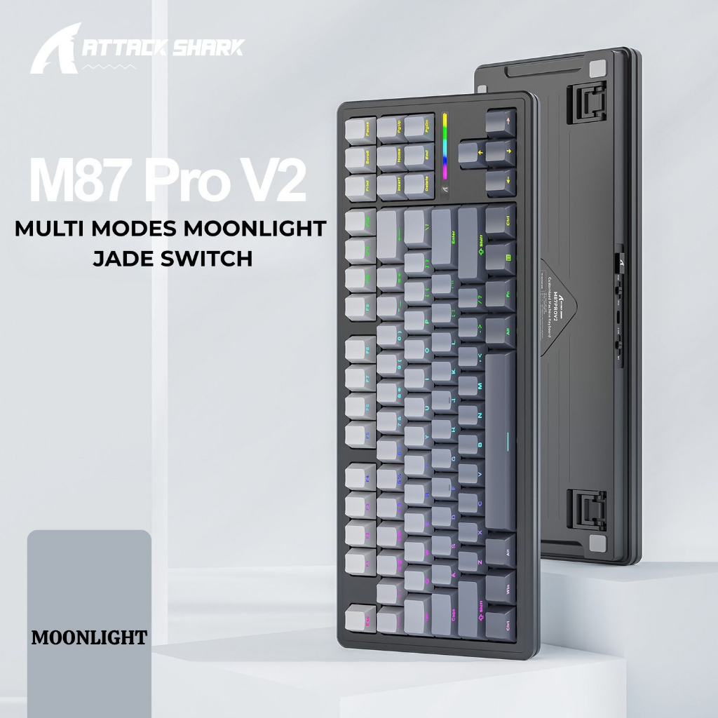 BÀN PHÍM CƠ ATTACK SHARK M87 PRO V2 MULTI MODES BLACK BERRY  WHITE CONTOUR  MOONLIGHT  BLACK GREEN J