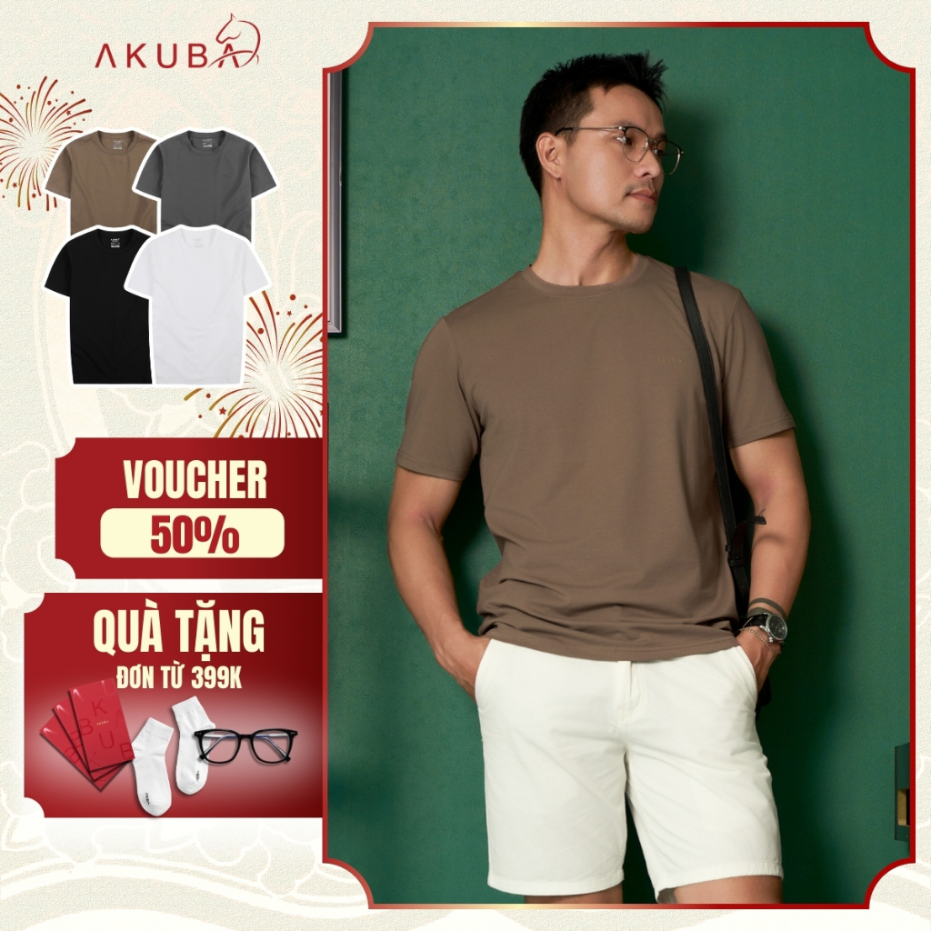 Áo Thun Nam AKUBA Tay Ngắn Trẻ Trung Thoáng Mát I 01JE0842