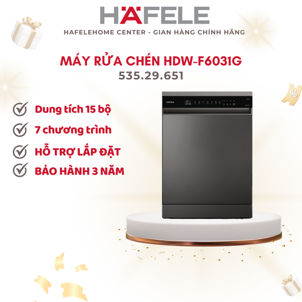 Máy Rửa Chén 15 Bộ HDW-F6031G Hafele 535.29.651 - Độc Lập Tiết Kiệm Nước