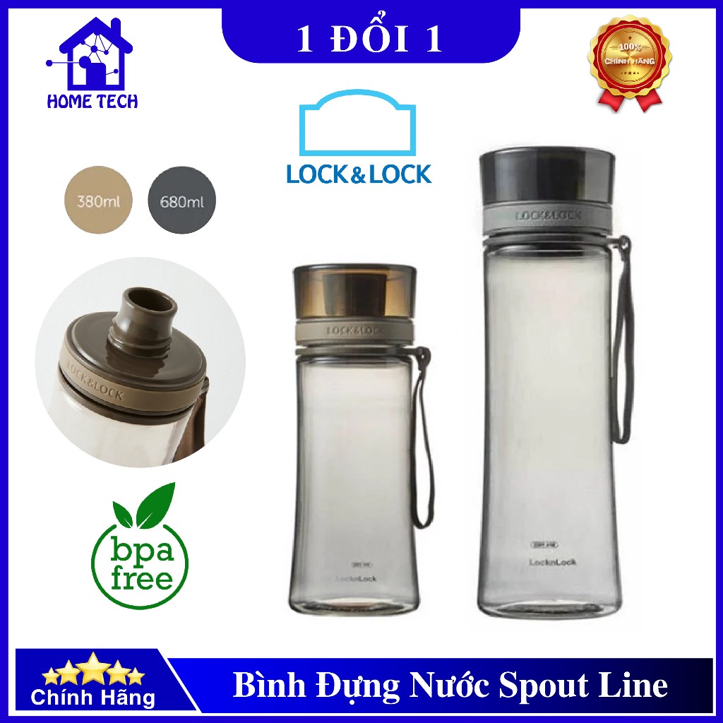 Bình Đựng Nước Lock&Lock Spout Line Nhựa Tritan ABF660 380ml ABF662 680ml không BPA an toàn