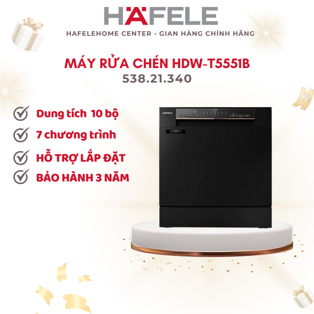 Máy Rửa Chén Bát HDW-T5551B Hafele 538.21.340 - Độc Lập Công Nghệ Châu Âu