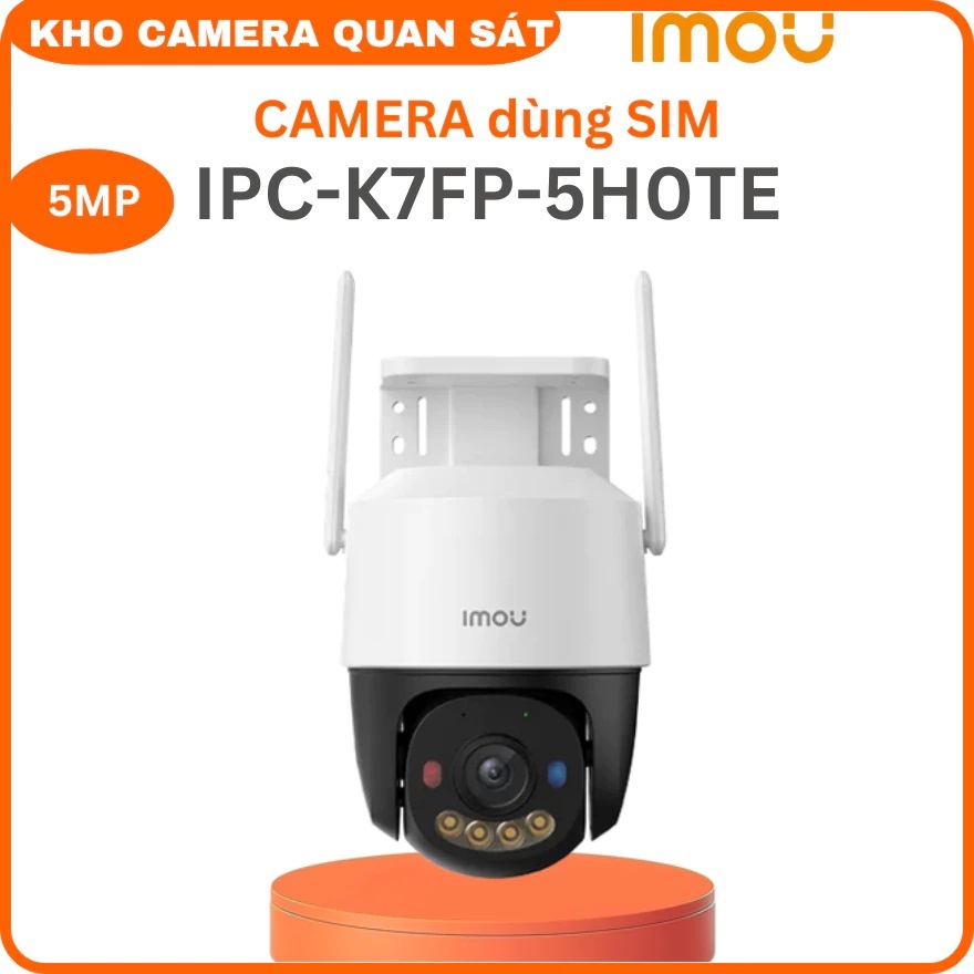 Camera IMOU Ngoài Trời Dùng Sim 4G K7FP 5M/3M - đàm thoại 2 chiều- Có Màu Ban Đêm-Kho camera