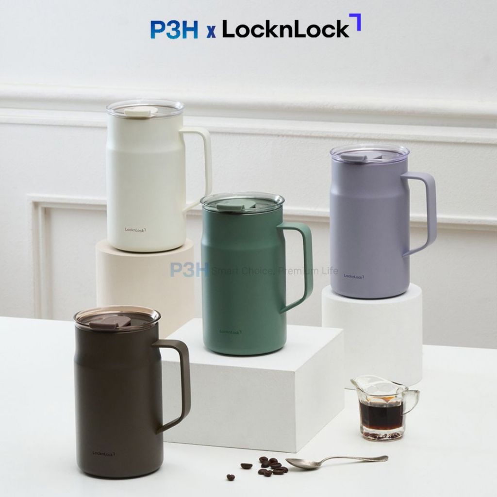 Ca Giữ Nhiệt LocknLock 600ml ruột phủ sứ Metro Ceramic Mug LHC4282 P3H