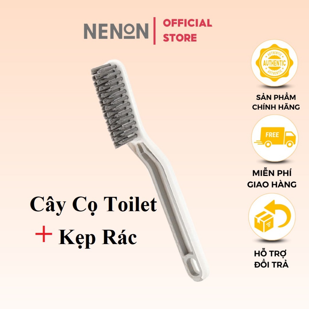 Cây Chổi Cọ Toilet Nhà Vệ Sinh Kèm Cây Kẹp Rác Đa Năng Tiện Lợi - NENON