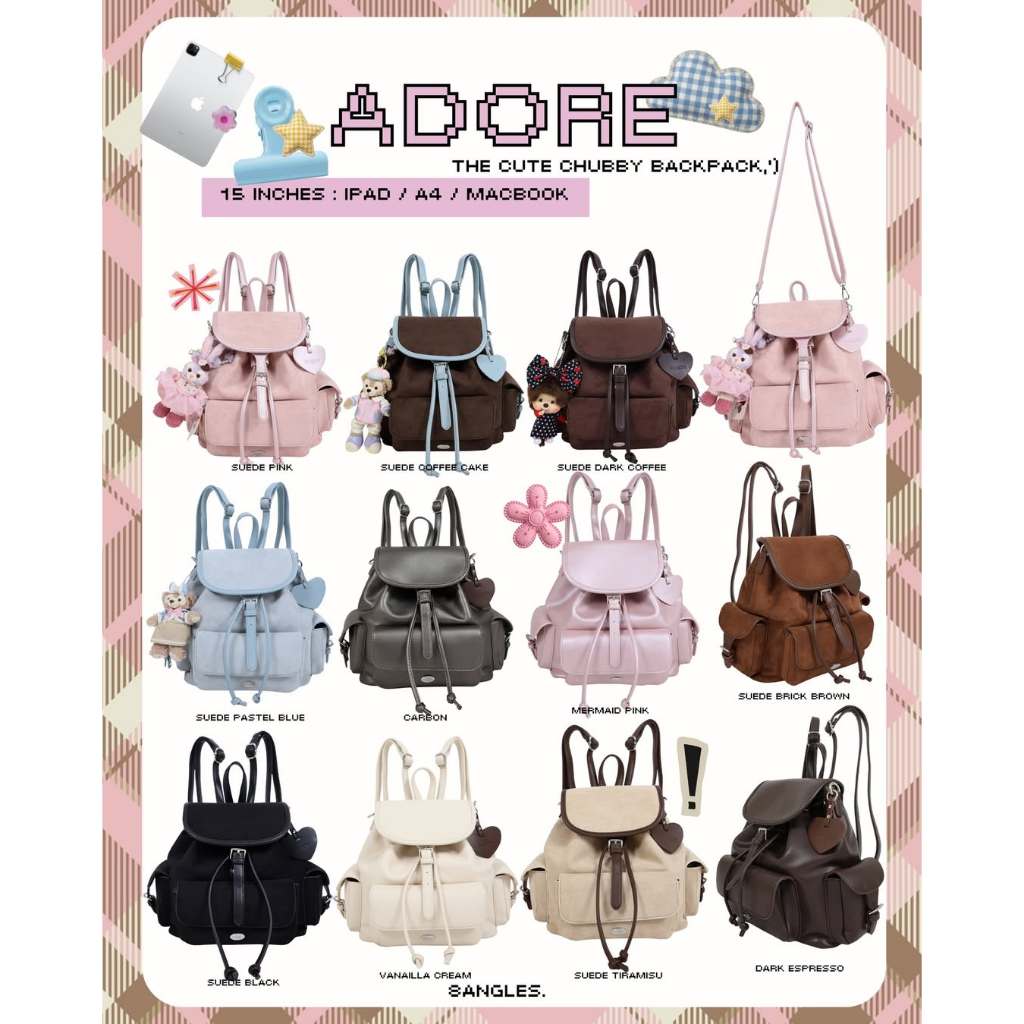 Túi Đeo Chéo Balo 8angles Adore 15inch Đựng Vùa Ipad A4 Macbook Xinh Xắn Dễ Thương