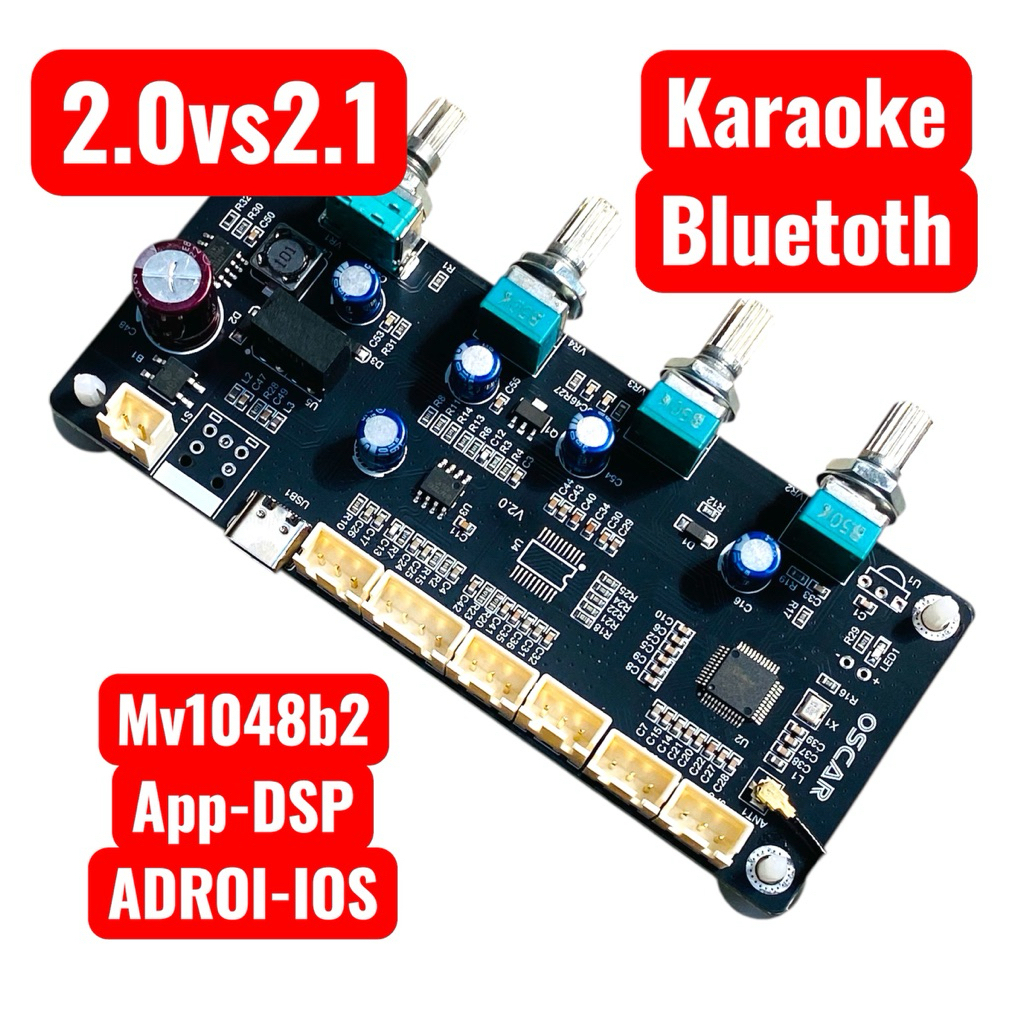 Mạch pre bluetooth DSP có APP-karaoke MV1048b2
