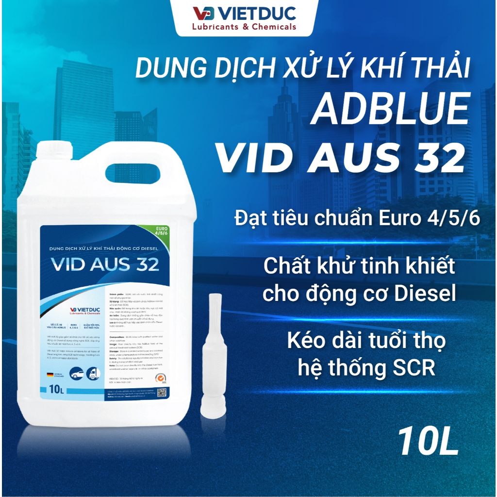 [Tiêu chuẩn Đức] Dung Dịch Xử Lý Khí Thải Động Cơ Diesel VID AUS 32 / AdBlue / Nước Urea / DEF Can 1
