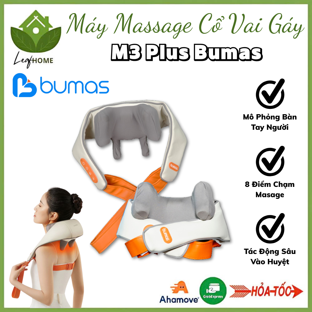 Máy Massage Cổ Vai Gáy Bumas M3 Pro - Massage Chườm Ấm 8 Điểm Chạm, Điều Chỉnh Linh Hoạt Và Dễ Dàng