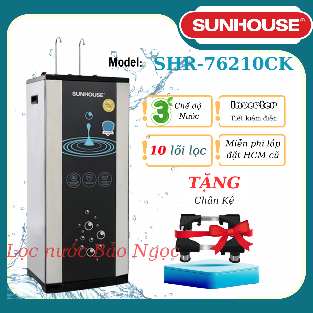 Máy lọc nước RO nóng nguội lạnh Sunhouse SHR - 76210CK 10 lõi - Miễn phí lắp đặt KV HCM CŨ