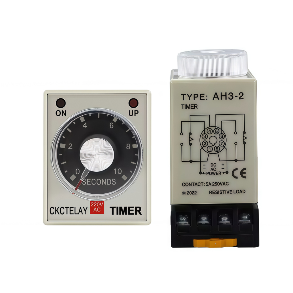 Relay thời gian AH3-2 6 giây 60 giây 60 phút hai tiếp điểm trễ điện áp 220V