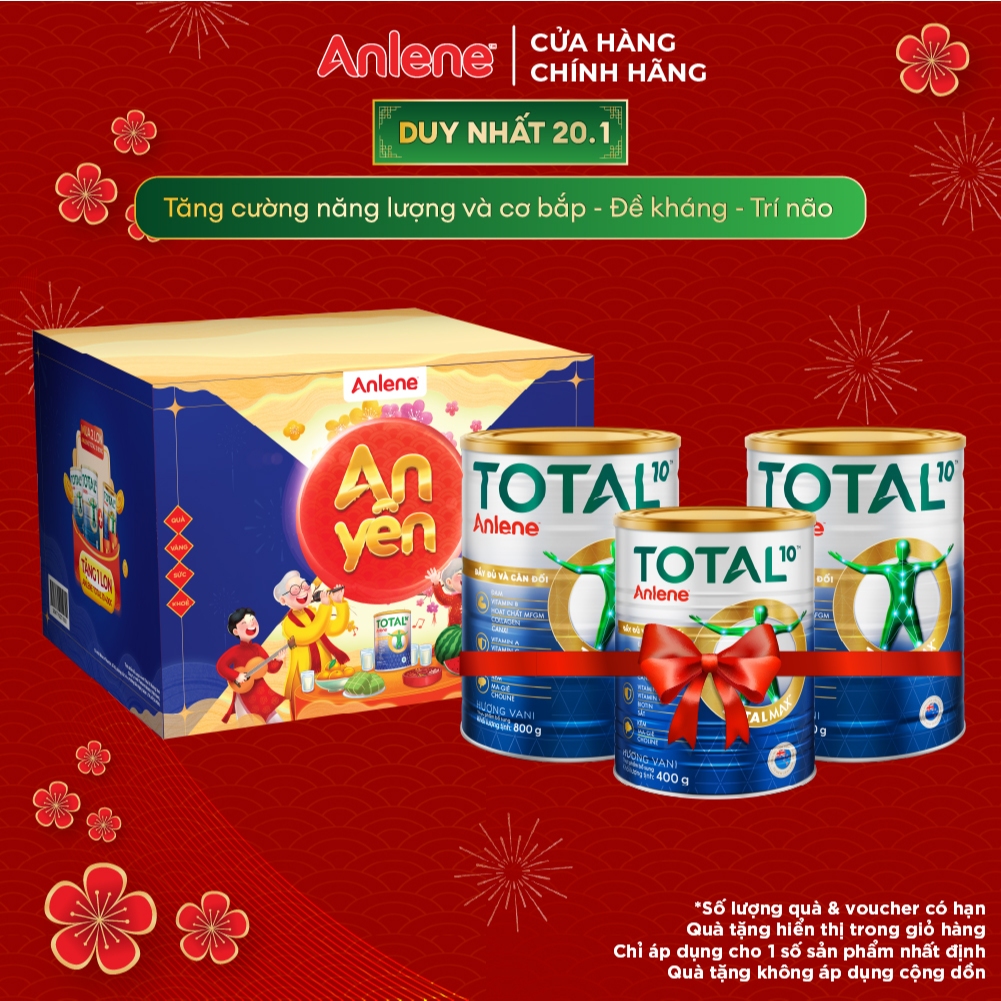 [Tặng 1 lon Anlene Total 10 400g] Bộ quà tặng combo 2 sữa bột bổ sung dinh dưỡng Anlene TOTAL 10 800