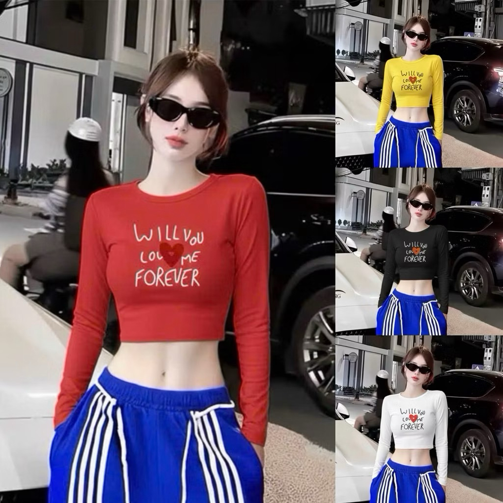 Áo thun đỏ tết tay dài in chữ hình mới lạ ngan hay lắm đen vàng trắng vàng xinh xinh HP WILL