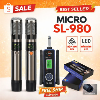 Micro Không Dây Đa Năng SHUE SL980, Chất Âm Nhẹ, Siêu Sáng, Thu Và Lọc Âm Tốt, Chống Hú,Chống Nhiễu