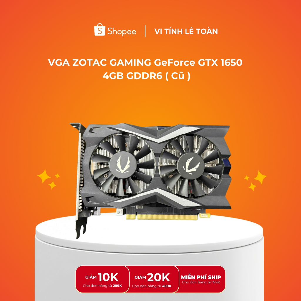 VGA ZOTAC GTX 1650 4GB GDDR6 AMP - CŨ