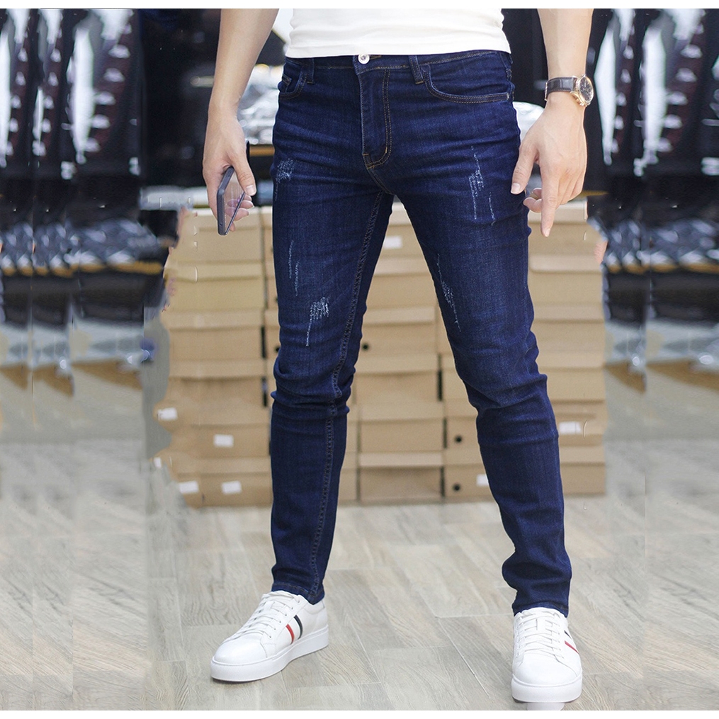 Quần jean nam chất bò cao cấp Jean co dãn 4 chiều cực đẹp form chuẩn  dáng skinny cực đẹp_JEANNCD218