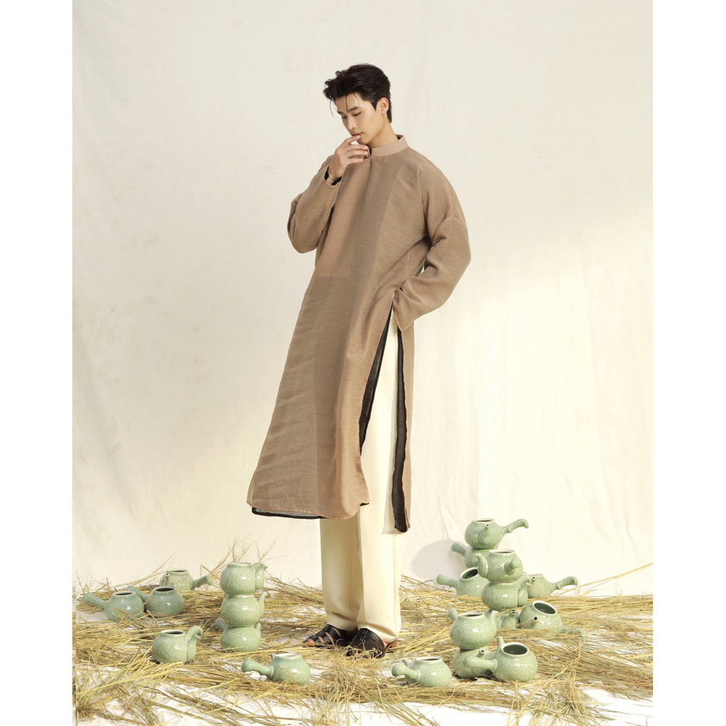 Áo dài nam thiết kế CÁT MỘC – Combo 2 lớp | BST Xuân Thời Nhất Khắc – Villa Wings