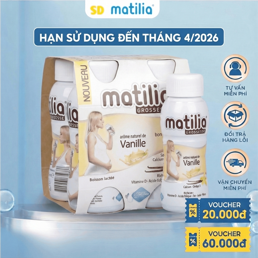 Sữa bầu Matilia vị vani nội địa Pháp cho mẹ bầu.