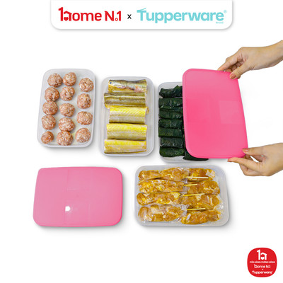 Bộ 4 hộp đựng thực phẩm Tupperware trữ đông Gen I Medium 650ml - Sheer Fdust