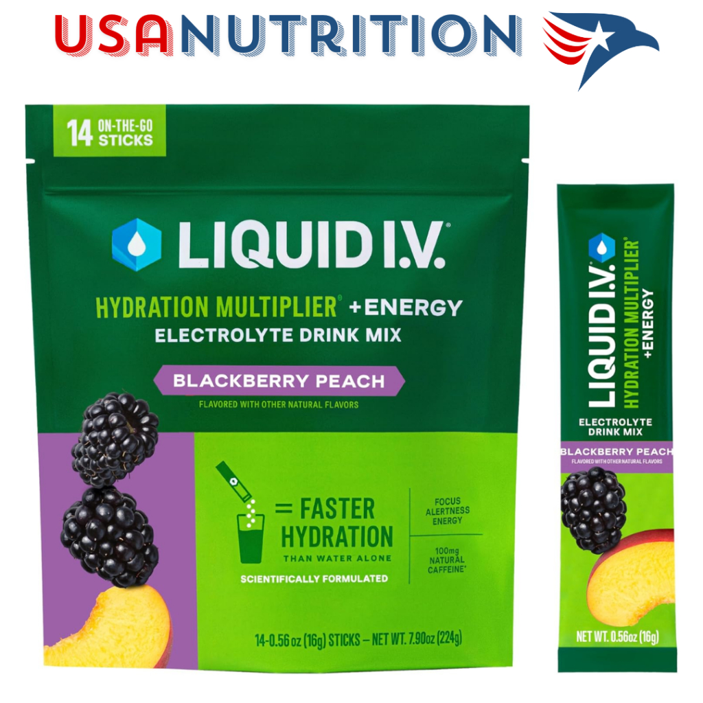 Bột điện giải tăng cường năng lượng Unilever Liquid IV Energy Multiplier : Bịch 14 gói