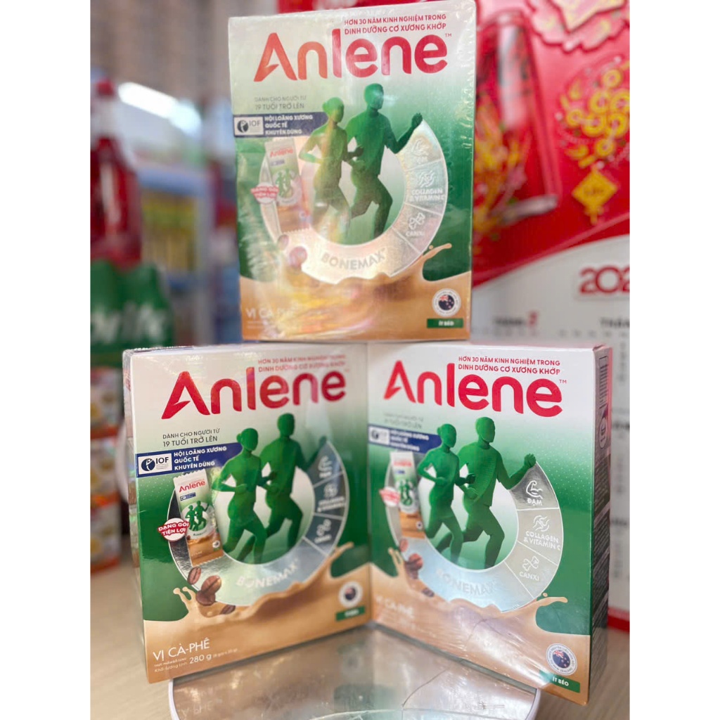 [CHÍNH HÃNG] COMBO 3 Hộp Anlene vị cafe 280gr (8 gói * 35gr) - date 2027