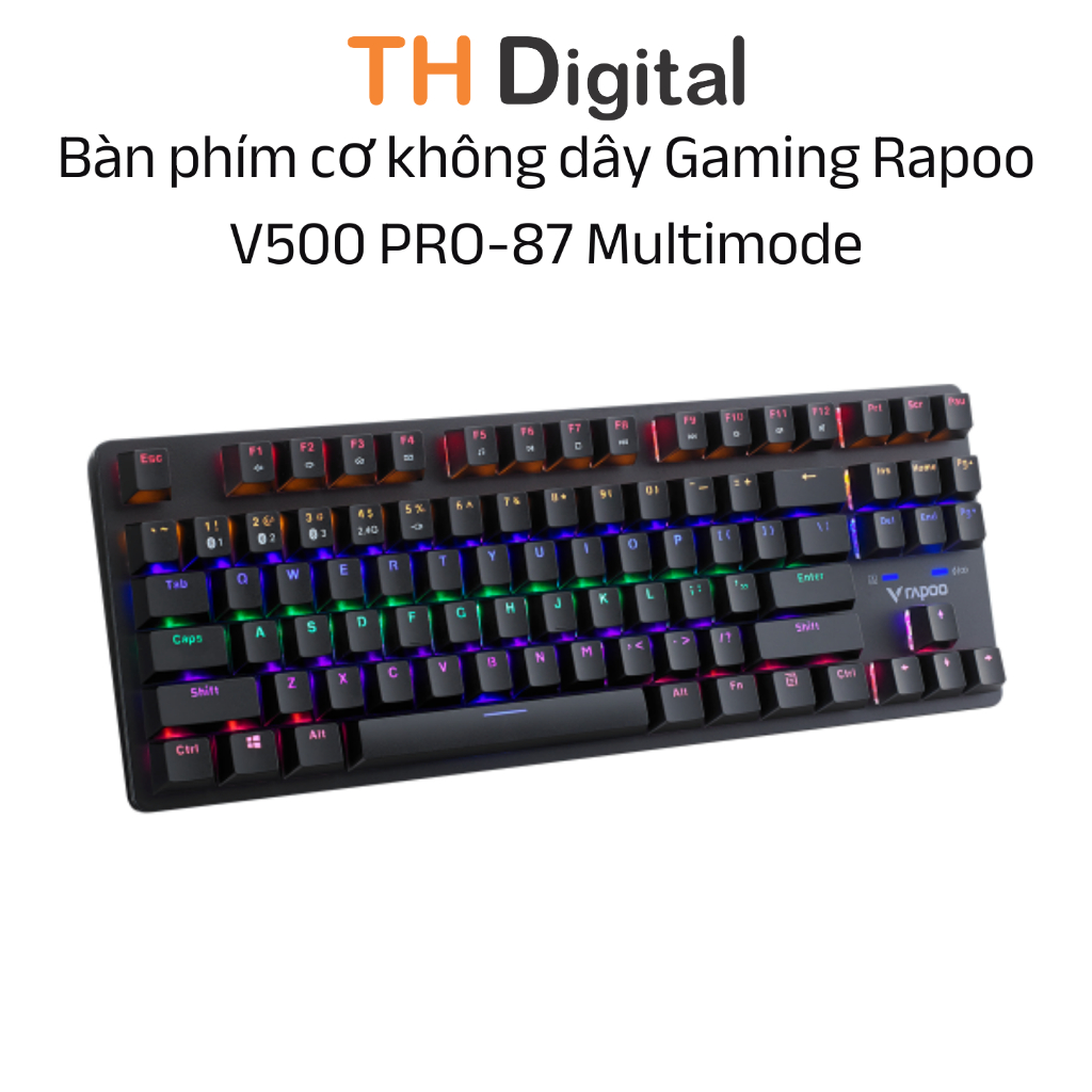 Bàn phím cơ không dây Gaming Rapoo V500 PRO-87 Multimode - Hàng chính hãng
