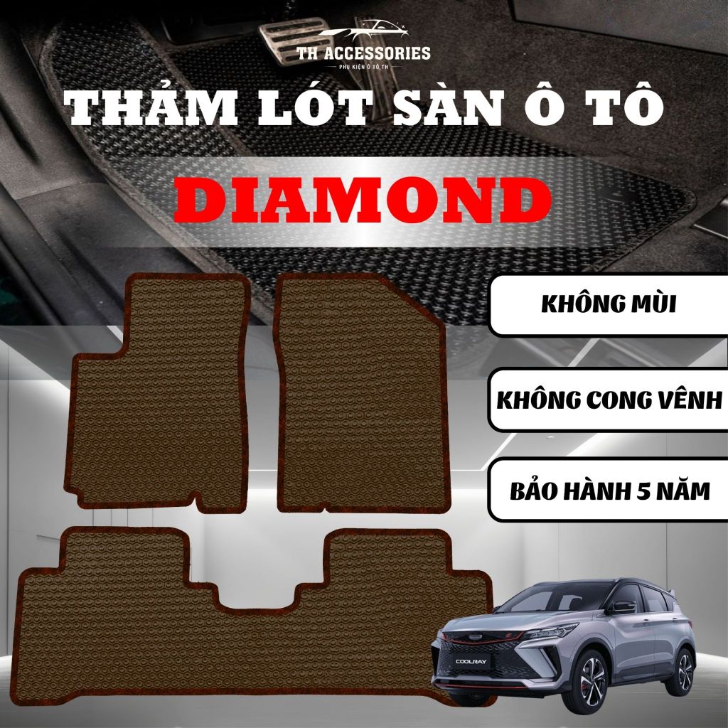 Thảm lót sàn ô tô Geely Coolray PVC nguyên sinh cao cấp - Chống Nước, Không Mùi, May Viền Chắc Chắn