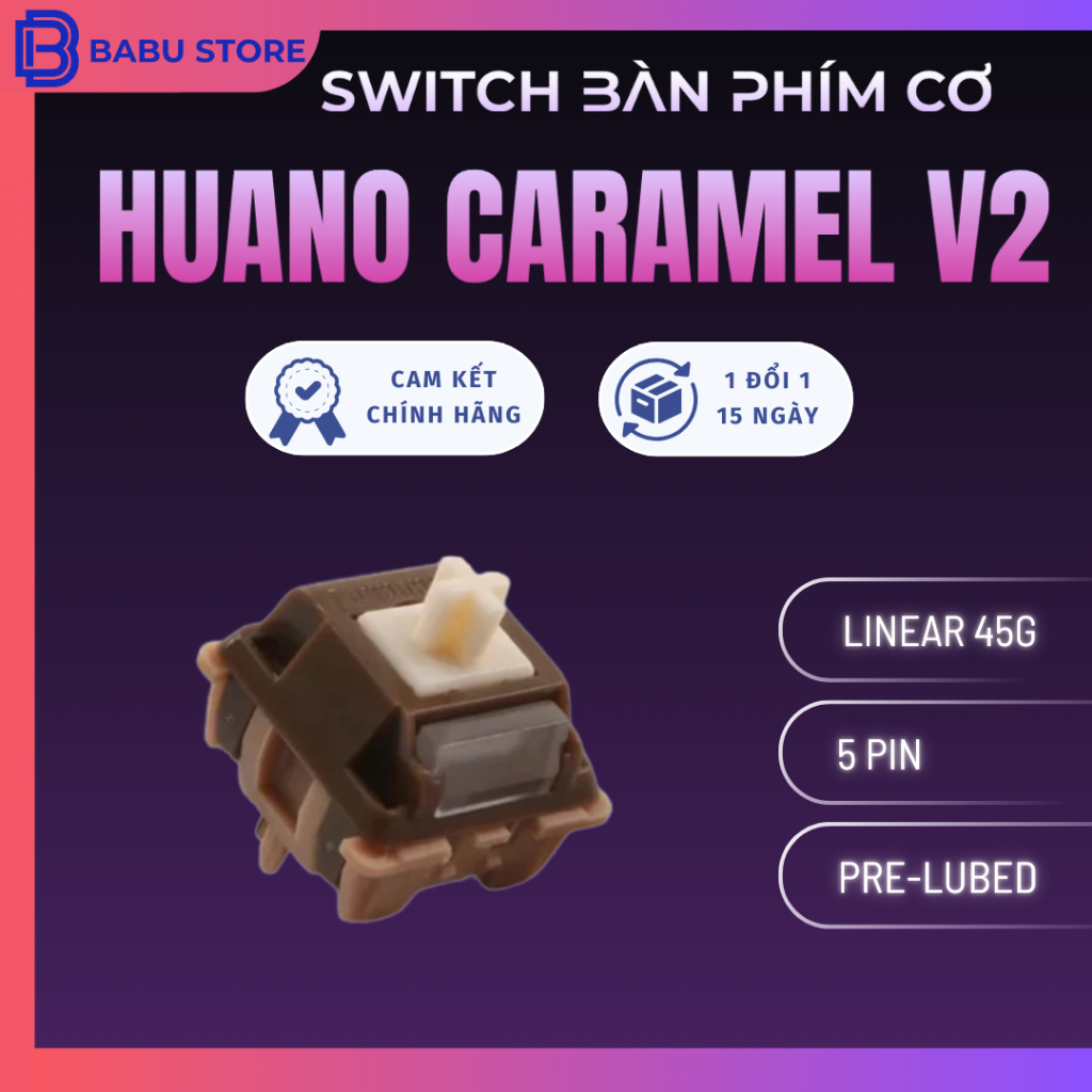 [10switch] Switch Huano Caramel V2 | Switch cho bàn phím cơ | Switch linear trầm ngon tản led | BigBuy360 - bigbuy360.vn