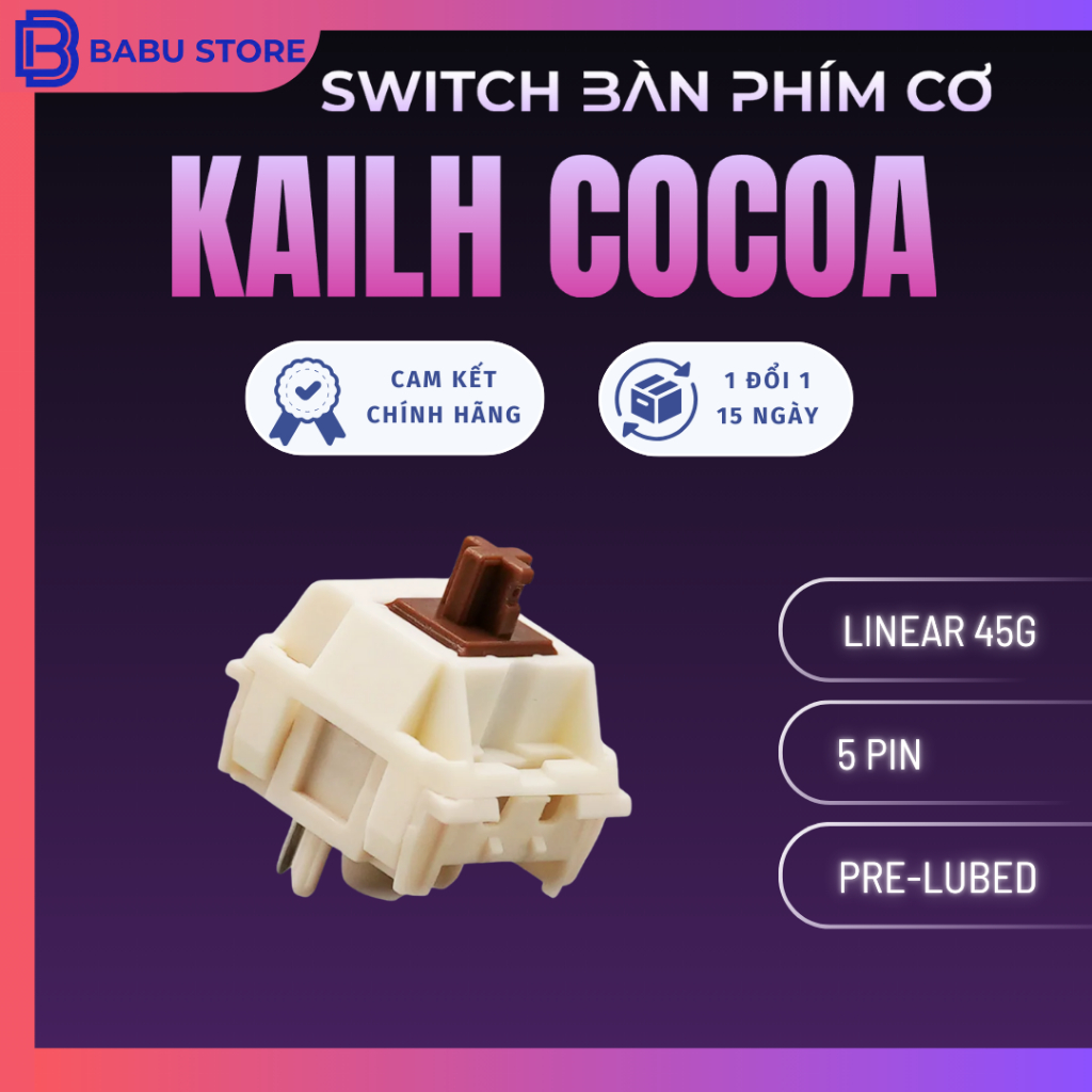 [10 switch]  Switch Kailh Snow Cocoa | Linear 45g | Công tắc bàn phím cơ|10 switch