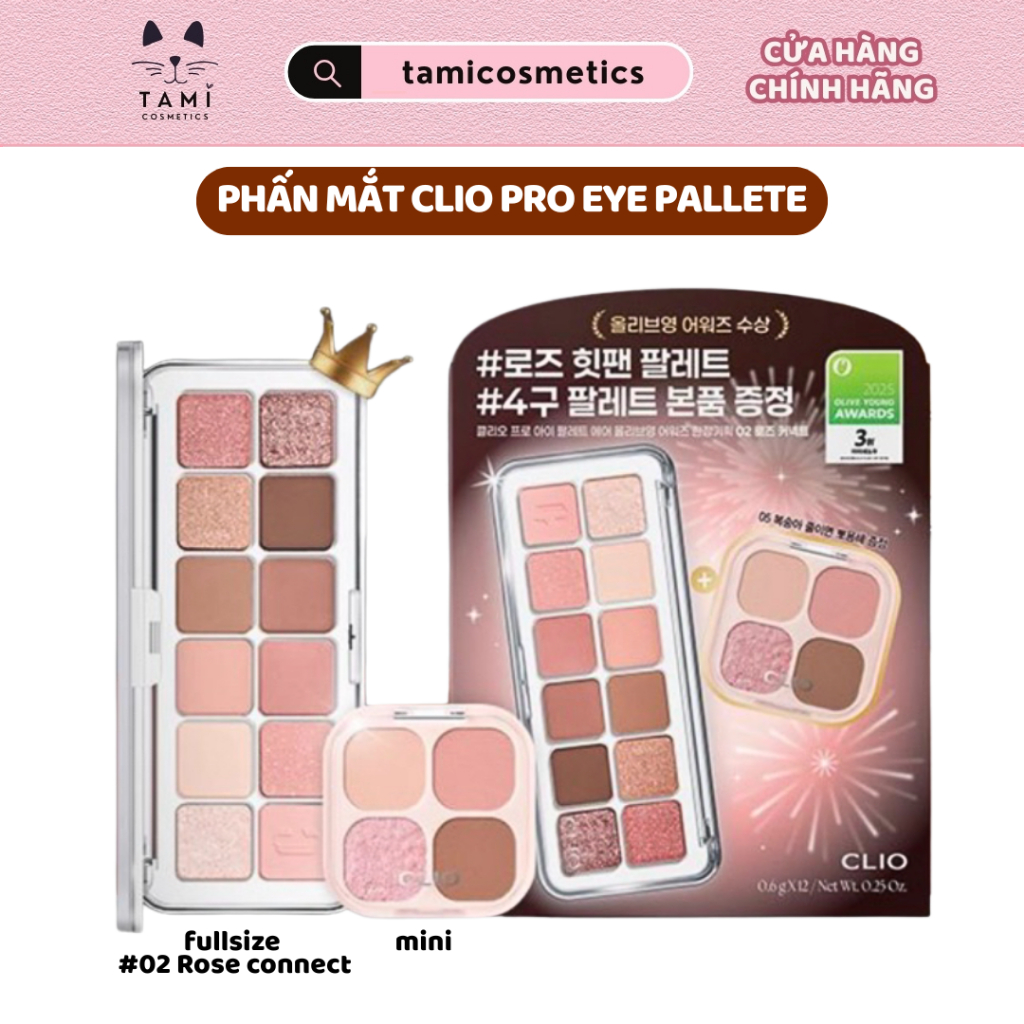 Phấn Mắt Clio Pro Eye Palette Air #02 Rose Connect