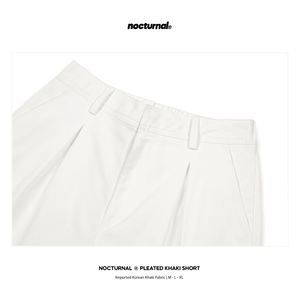Quần Short Khaki Form Trên Gối NOCTURNAL Pleated Khaki Shorts Nam Nữ Unisex Local Brand | BigBuy360 - bigbuy360.vn