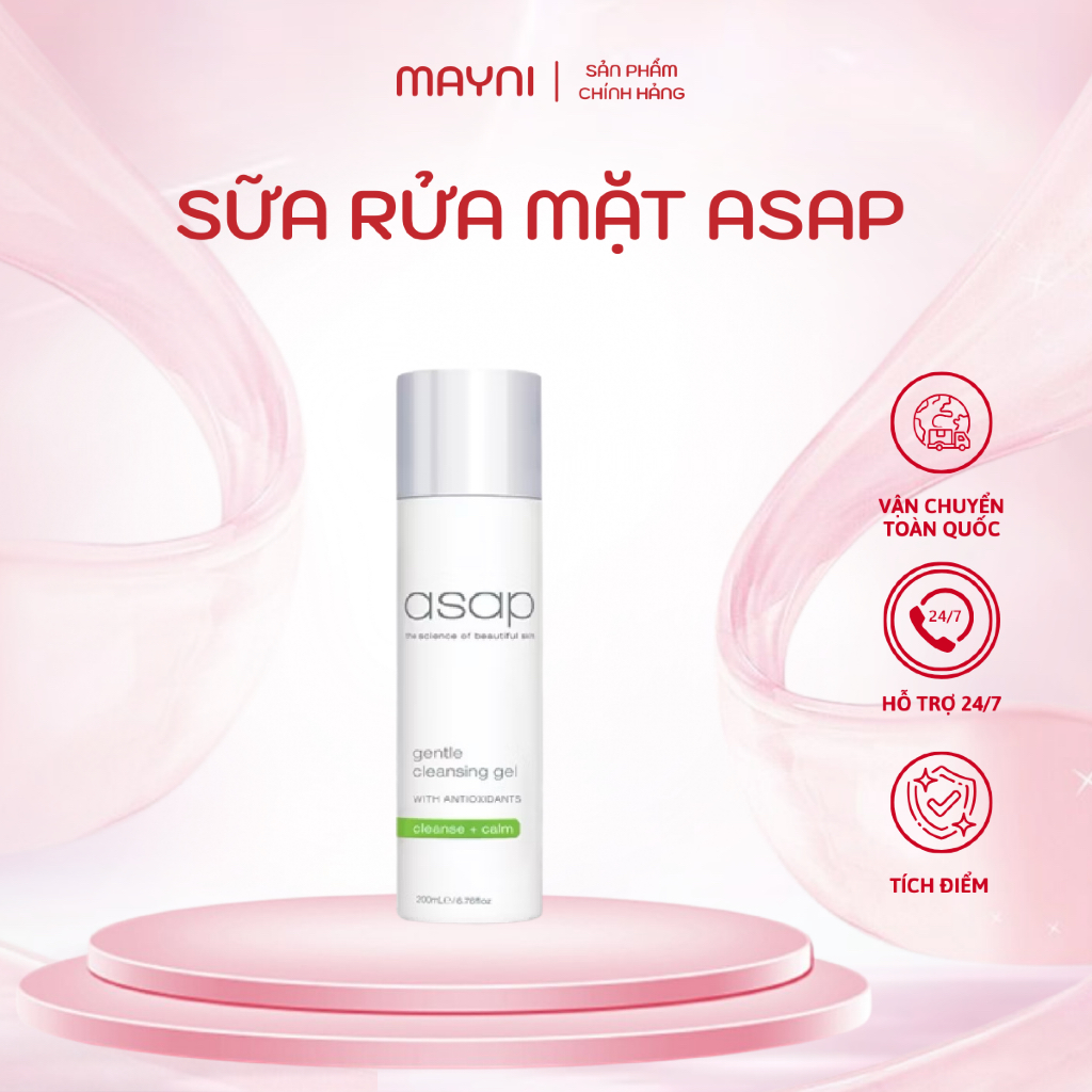 Sữa rửa mặt da nhạy cảm làm dịu da Asap Gentle Cleansing Gel