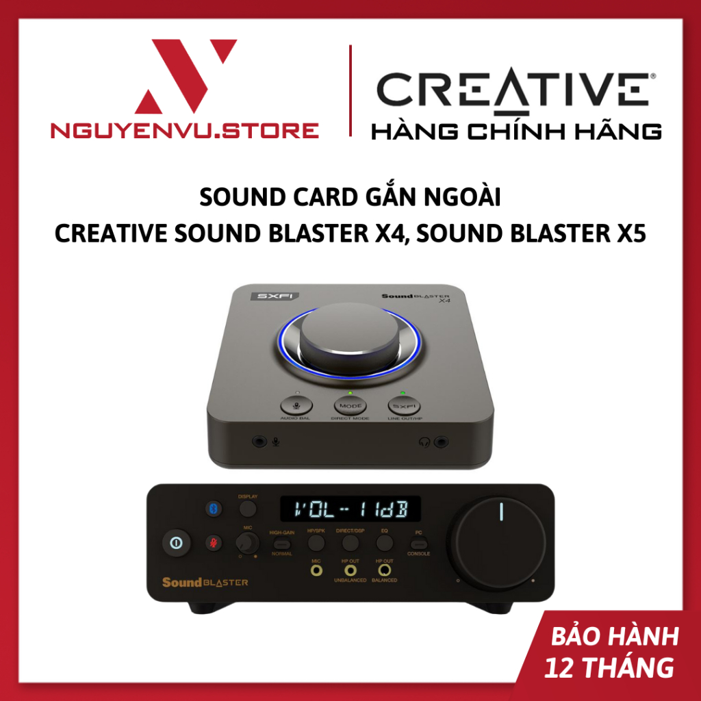 Sound card gắn ngoài CREATIVE Sound Blaster X4, Sound Blaster X5 - Hàng chính hãng