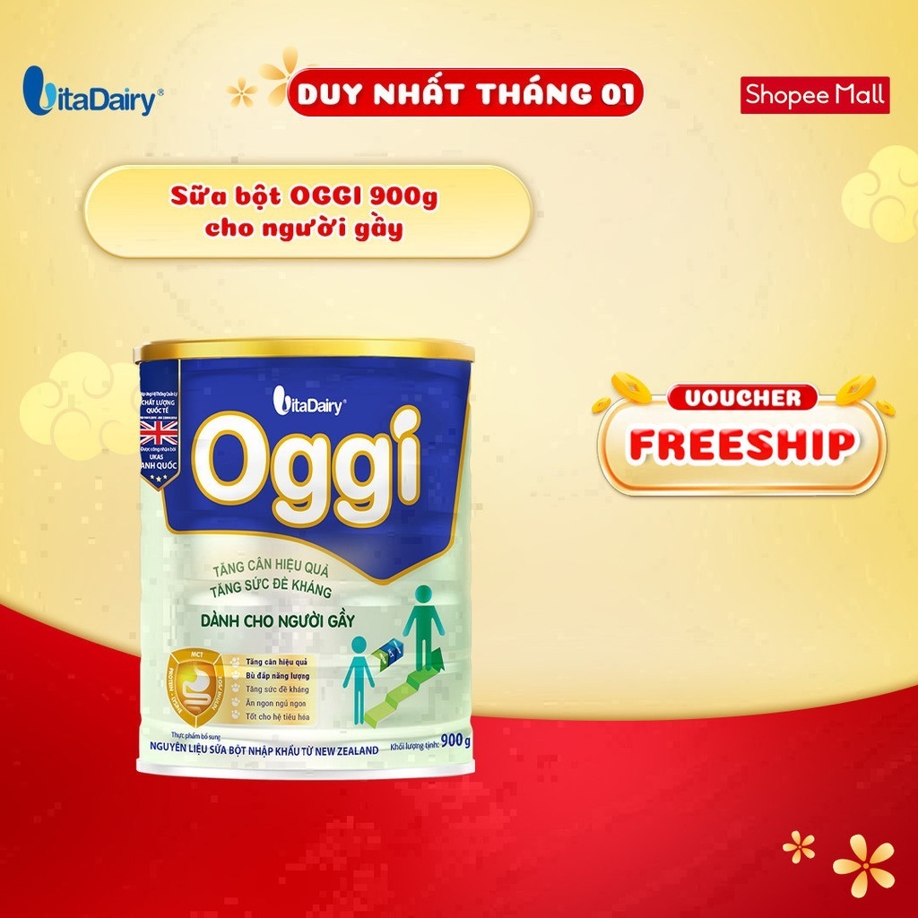 Sữa bột OGGI 900g cho người gầy - VitaDairy