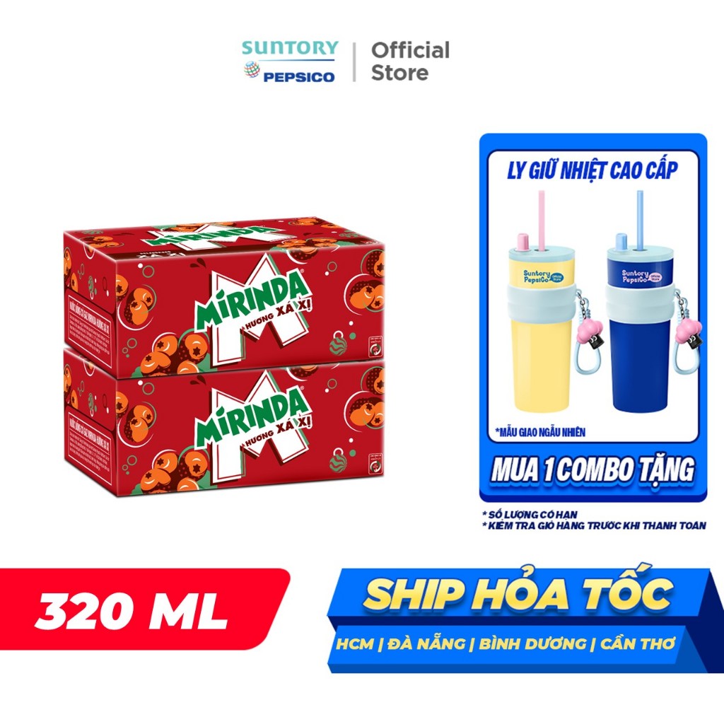 [SALE TẾT] Combo 2 Thùng 24 Lon Mirinda Xá Xị (320ml/lon)