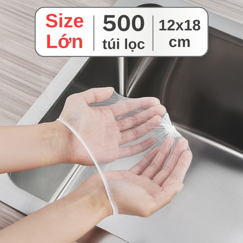 Combo 500 Túi, 200 Túi Lưới Lọc Rác Size Lớn Living C, Loại 12cm x 18cm Lọc Thức Ăn Thừa Nhà Bếp