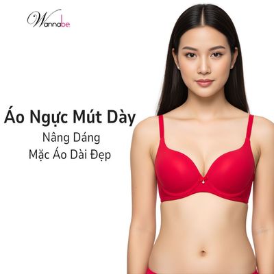 Áo ngực mút kép dày WANNABE áo chíp mút nâng có gọng tạo vẻ đầy đặn gợi cảm cuốn hút bạn gái AN501