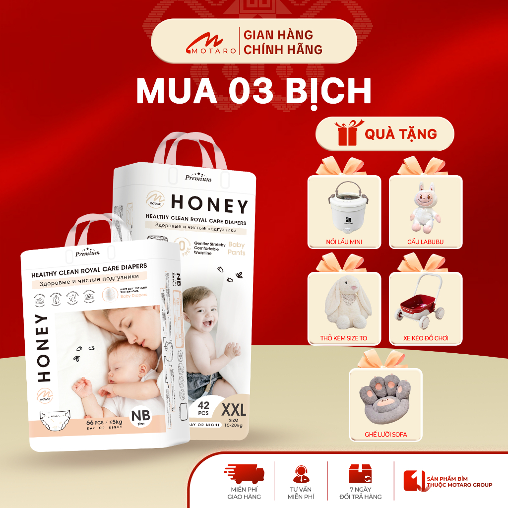 [HONEY PREMIUM] COMBO 3 Bịch Honey Premium Tơ Tằm Chính Hãng Cho Bé