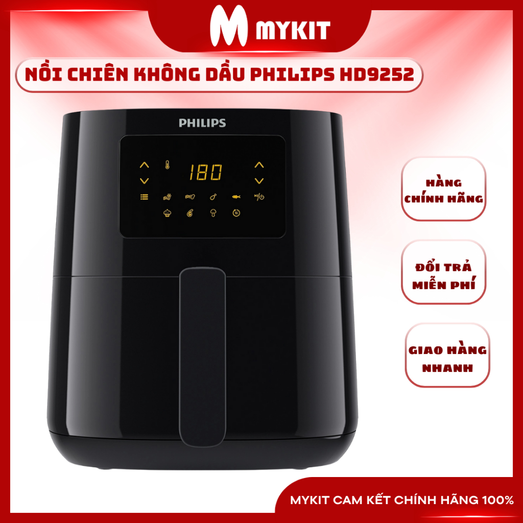 Nồi chiên không dầu Philips HD9252 Hàng chính hãng bảo hành 2 năm - Mykit Store