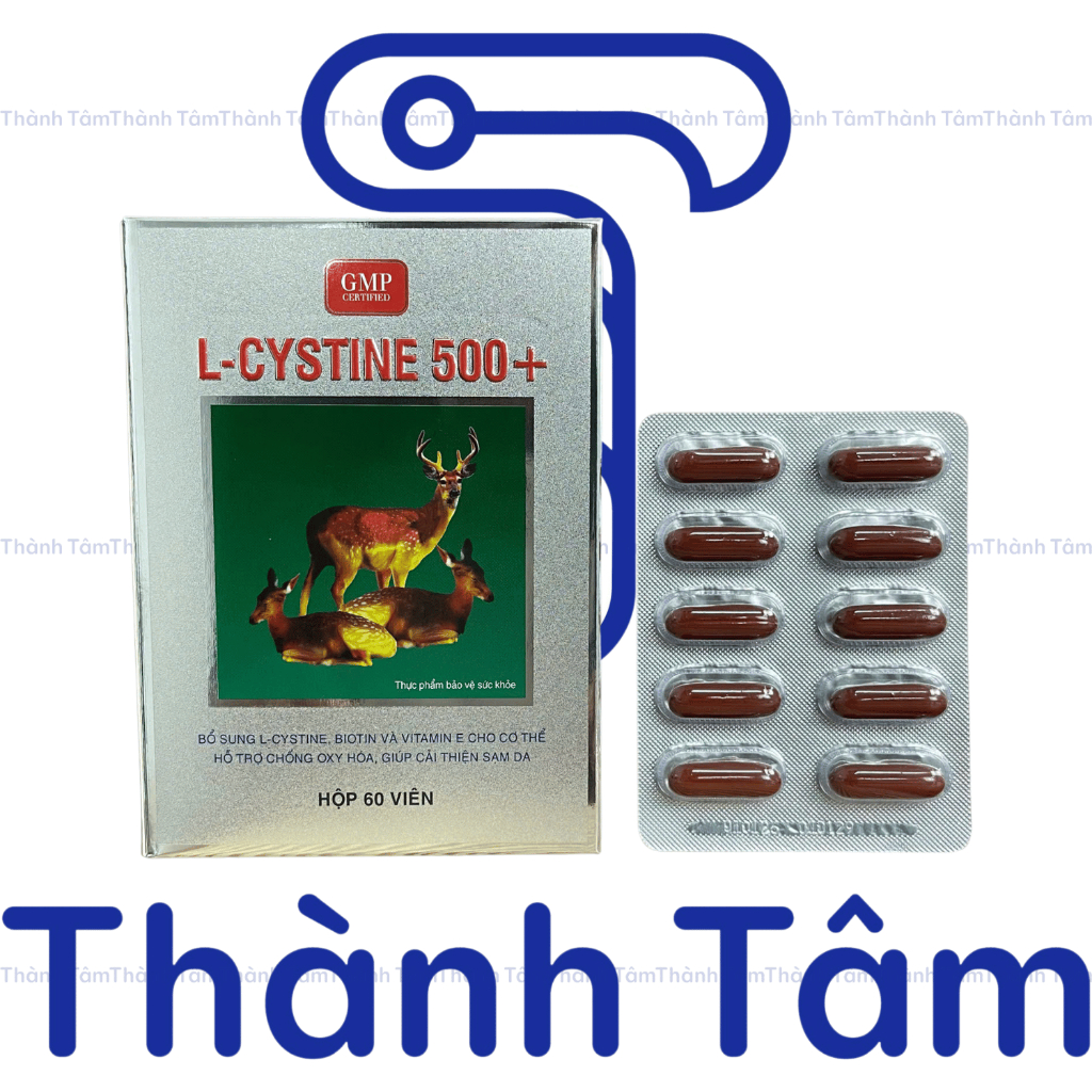Viên mọc tóc L - Cystine 500+ giảm rụng tóc, bổ sung dưỡng chất giúp da giảm nám, tàn nhang - Hộp 60