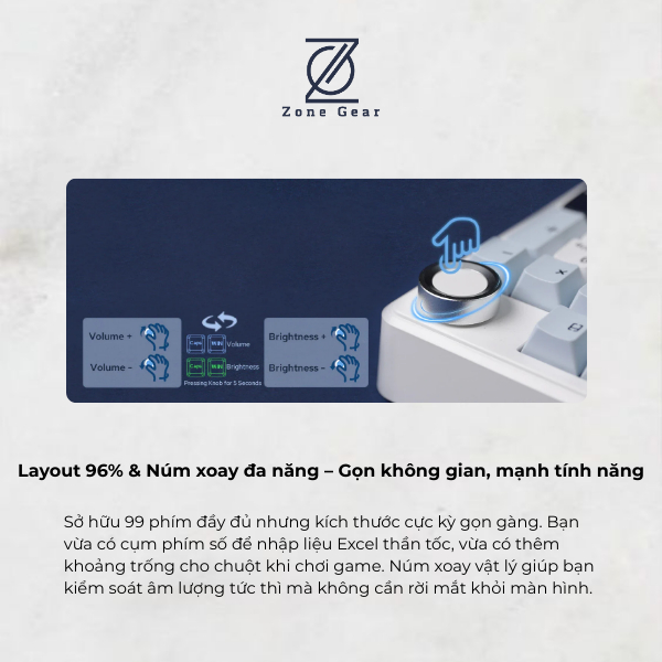 Bàn phím cơ Aula F99 Pro - Bàn phím không dây Led RGB, 3 mode kết nối, Núm xoay chỉnh âm lượng, Hotswap 5 pin | BigBuy360 - bigbuy360.vn