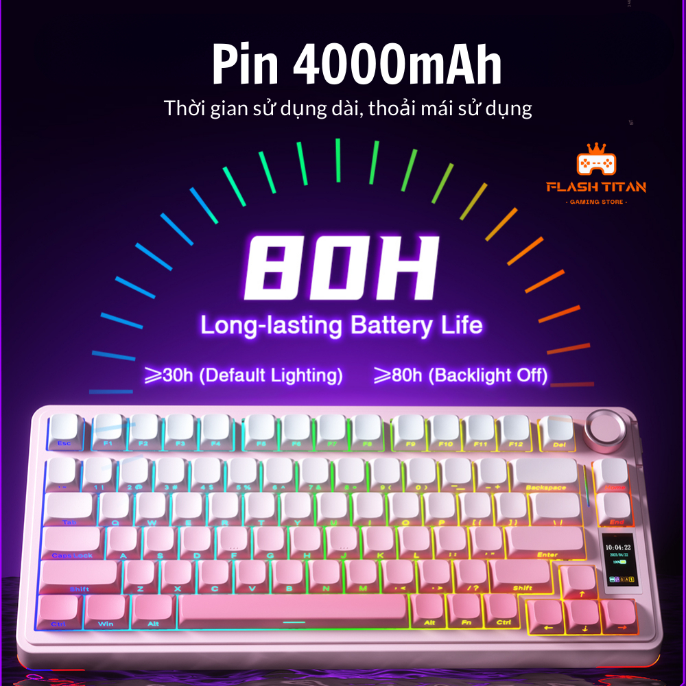 Bàn phím cơ không dây AULA S75 pro - Màn led tùy chỉnh, Hỗ trợ hotswap, núm xoay - Bảo hành 24 tháng | BigBuy360 - bigbuy360.vn