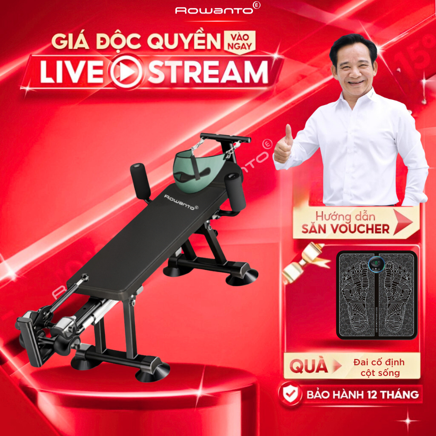 [LIVE] Máy kéo giãn cơ Lưng, Rowanto D12 PRO điện – Máy kéo giãn cơ lưng tại nhà