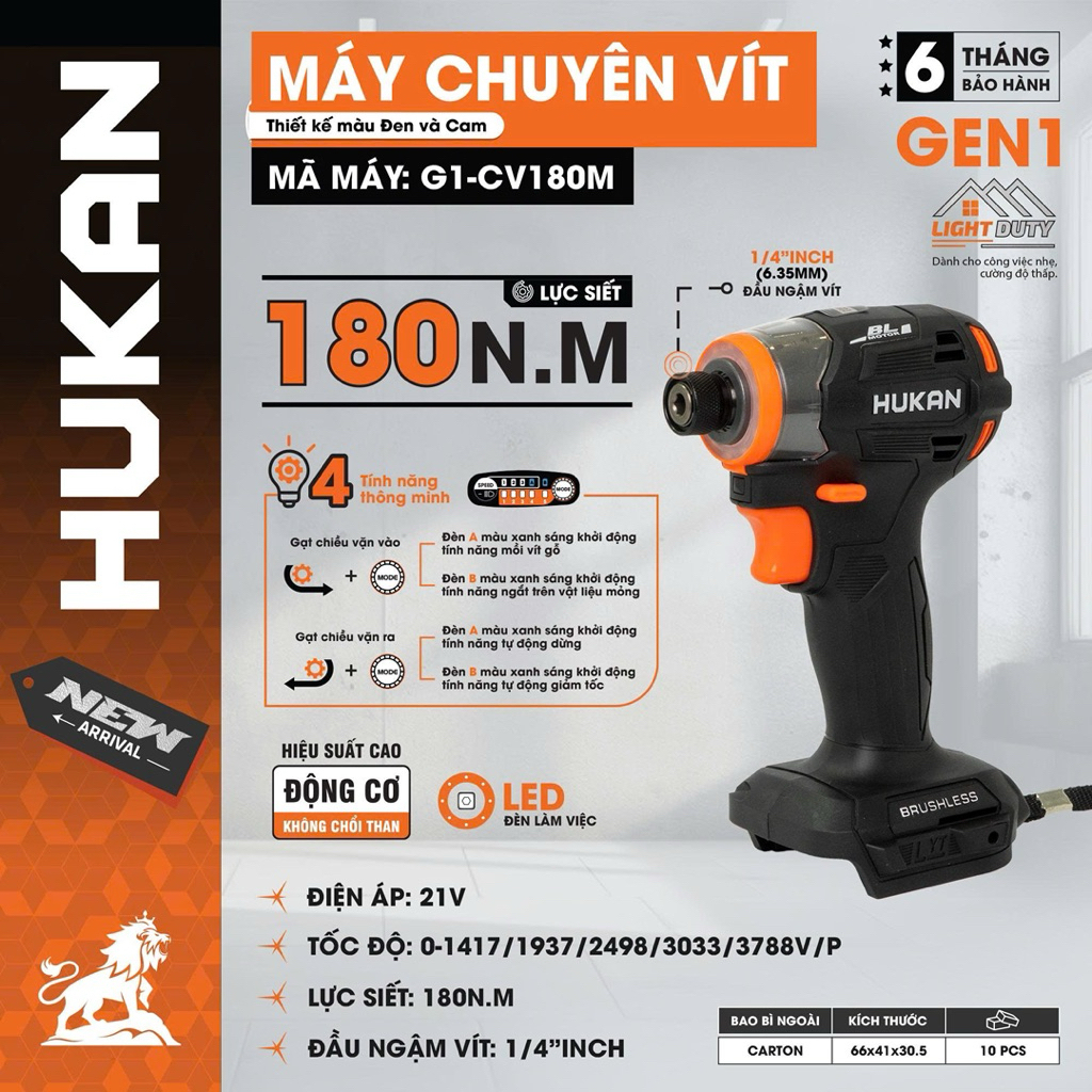 HUKAN CHÍNH HÃNG : Thân Chuyên Vít Hukan G1-CV180M