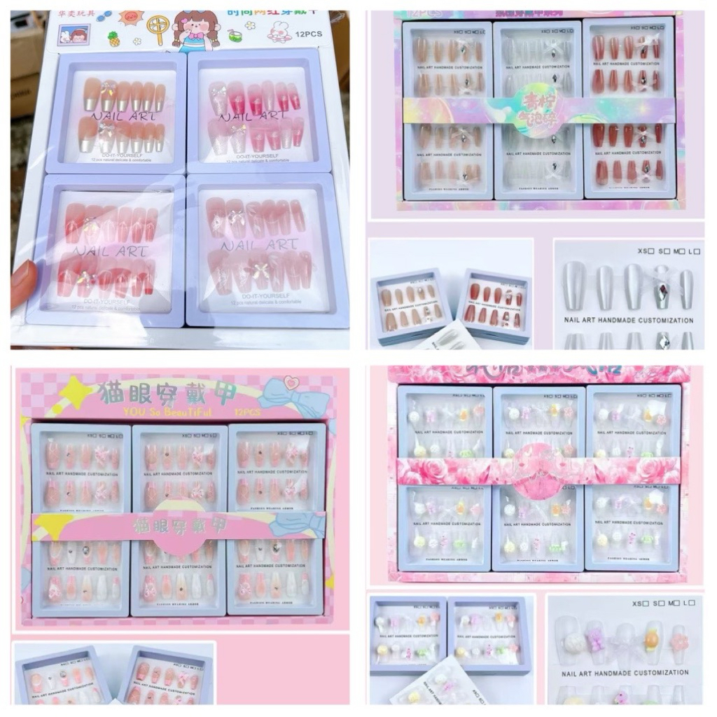 sỉ khay 12 bộ móng nail box loại đẹp gắn đá