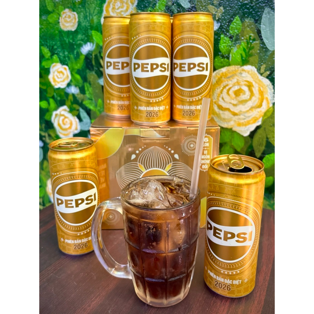 Thùng Pepsi lon vàng 2026